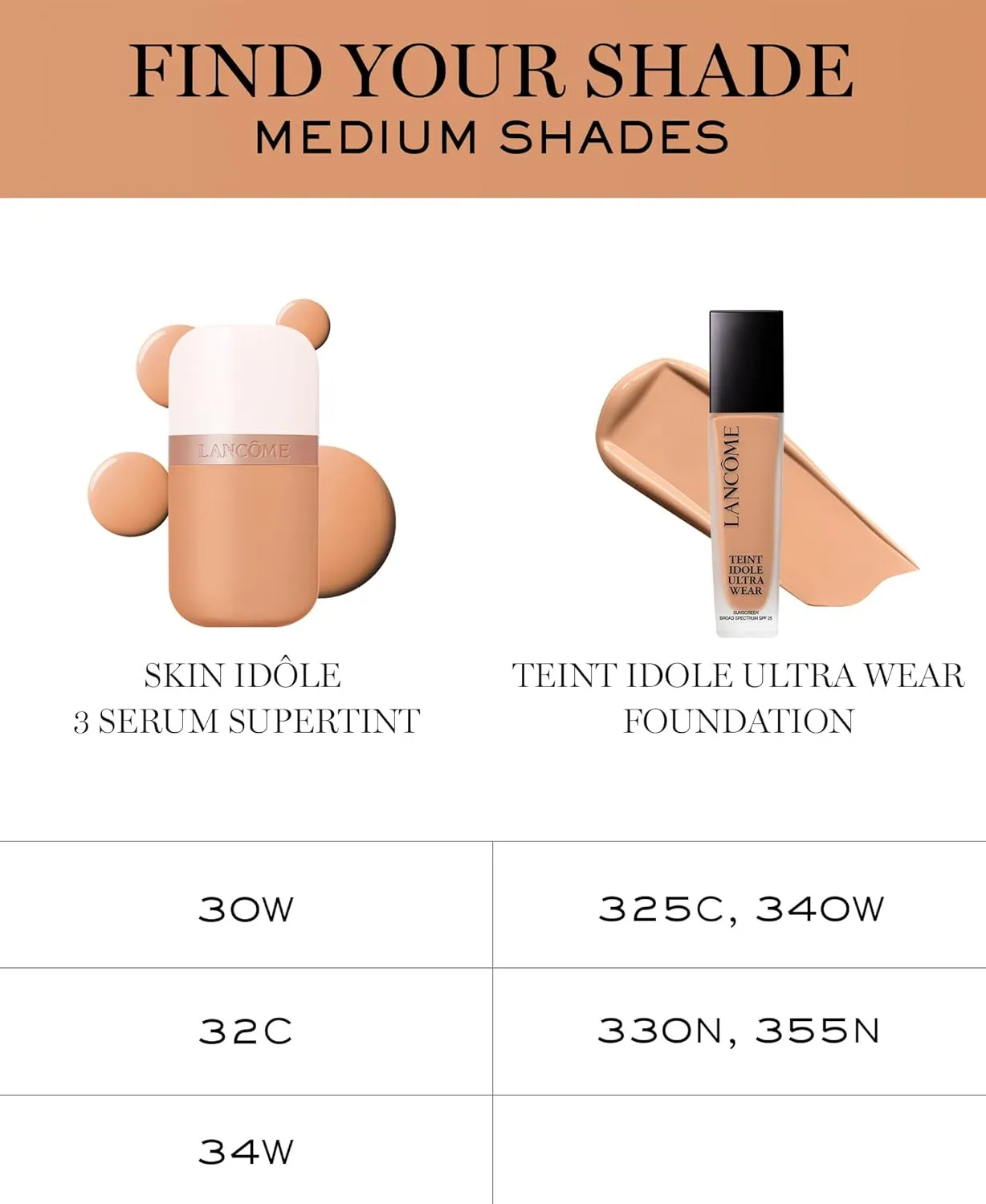 Lancôme Idôle 3 Serum Supertint Skin Tint - Dewy, Even tone with Niacinamide and Hyaluronic Acid for 24HR - Sheer to Buildable Coverage