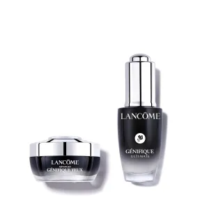 Lancôme Ultimate Anti-Aging Nightime Skincare Duo - Advanced Génifique Eye Cream 0.50 Fl Oz & Génifique Ultimate Dual Recovery Face Serum 0.67 Fl Oz