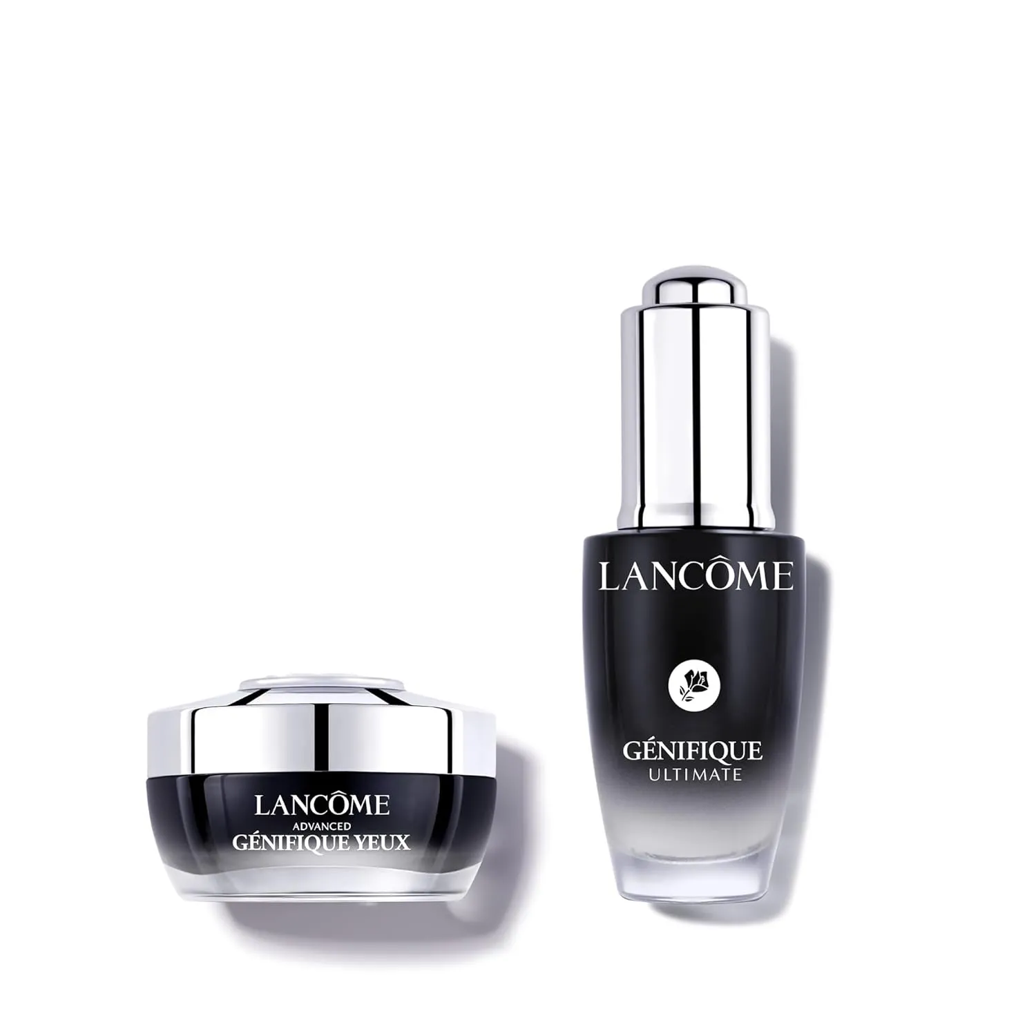 Lancôme Ultimate Anti-Aging Nightime Skincare Duo - Advanced Génifique Eye Cream 0.50 Fl Oz & Génifique Ultimate Dual Recovery Face Serum 0.67 Fl Oz
