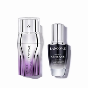 Lancôme Anti-Aging Nightime Skincare Duo - Rénergie H.C.F. Triple Serum 0.67 Fl Oz & Génifique Radiance Boosting Anti-Aging Face Serum 0.67 Fl Oz