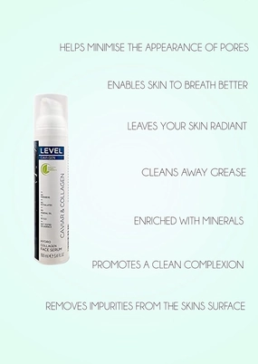 LEVEL CAVI-GEN Hydro Collagen Face Serum 100 ml Enriched With Caviar Extract & Vitamin C - Anti Aging