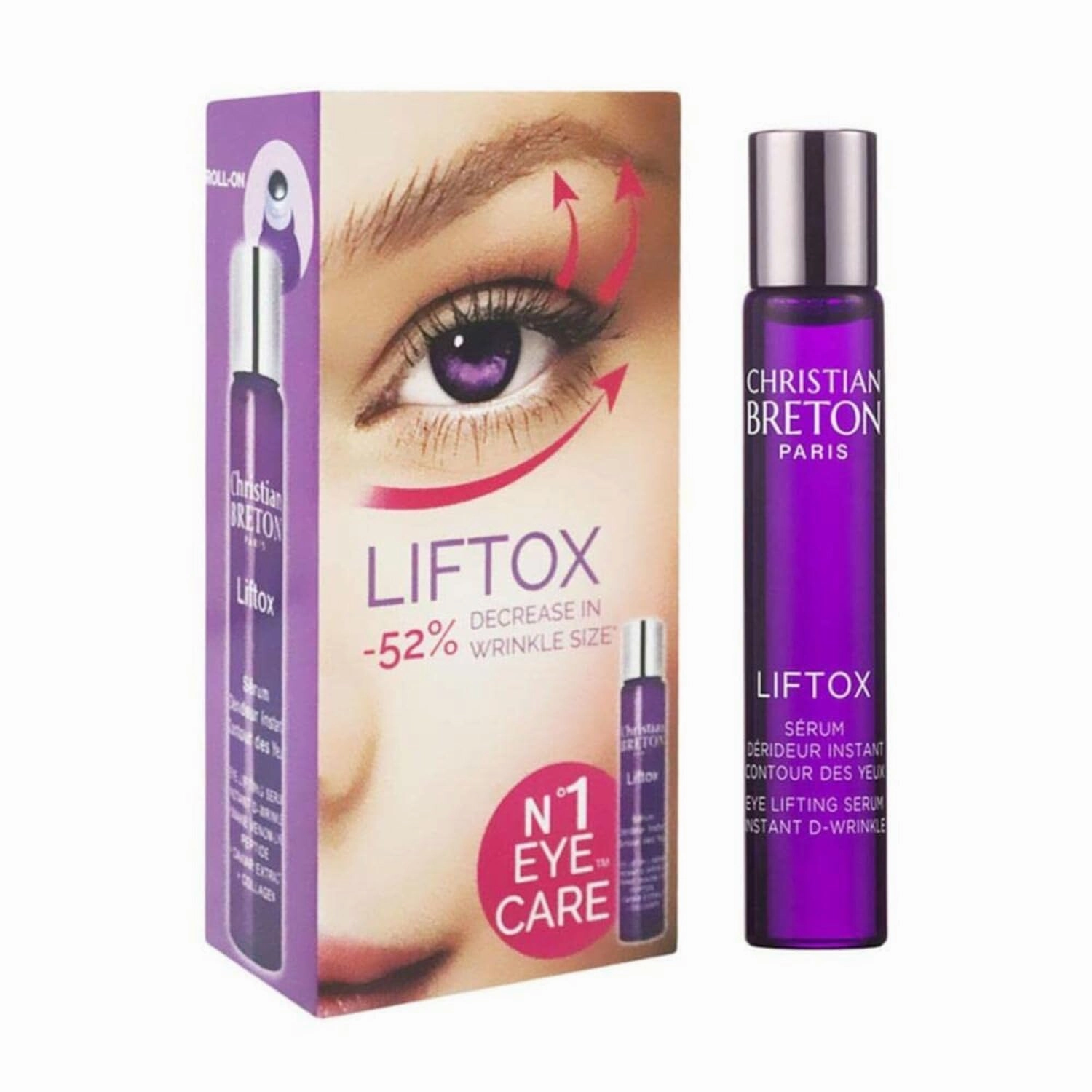 LIFTOX Eye Lifting Serum - Hydrating & Firming Under Eye Serum - Collagen & Hyaluronic Acid - Ophthalmologist-Tested, Made in France - 10 ml / 0.34 oz