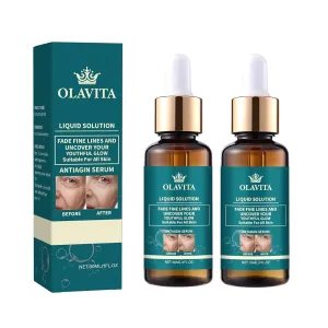 Liquid Solution Anti Aging Serum,Facial Serum,Upgraded version，Boosts Skin Collagen Production, Diminishes Fine Lines & Wrinkles for a Youthful Glow (2PCS)