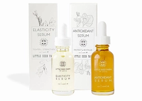 Little Seed Farm Serum Bundle - Antioxidant   Elasticity - Skin Toning and Firming Serums - Facial Serums for Dry & Aging Skin