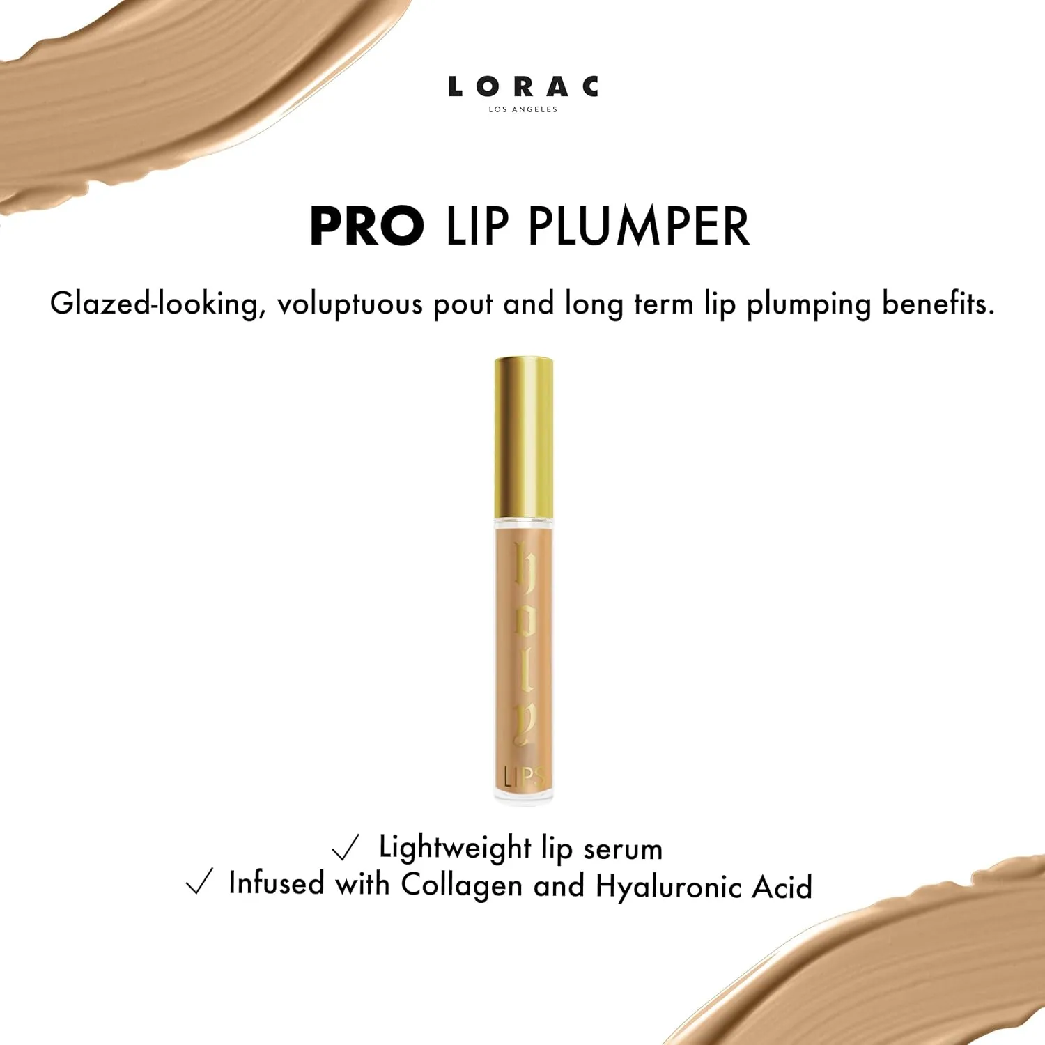 LORAC Holy Lips Plumping Serum Lip Gloss, Collagen, Hyaluronic Acid