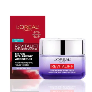 L'Oreal Paris Revitalift Moisturizer, Hyaluronic Acid Water Cream with Ceramides, Deeply Hydrating, Fragrance Free 1.7 oz   Serum Sample