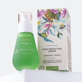Lu-xaDerme' Pore Perfecting Face Serum - Minimizes Pores, Controls Oil & Sebum, Firms Skin | 96% Natural Ingredients with Lotus water, Alpaflor®,Galactomyces | 30ml