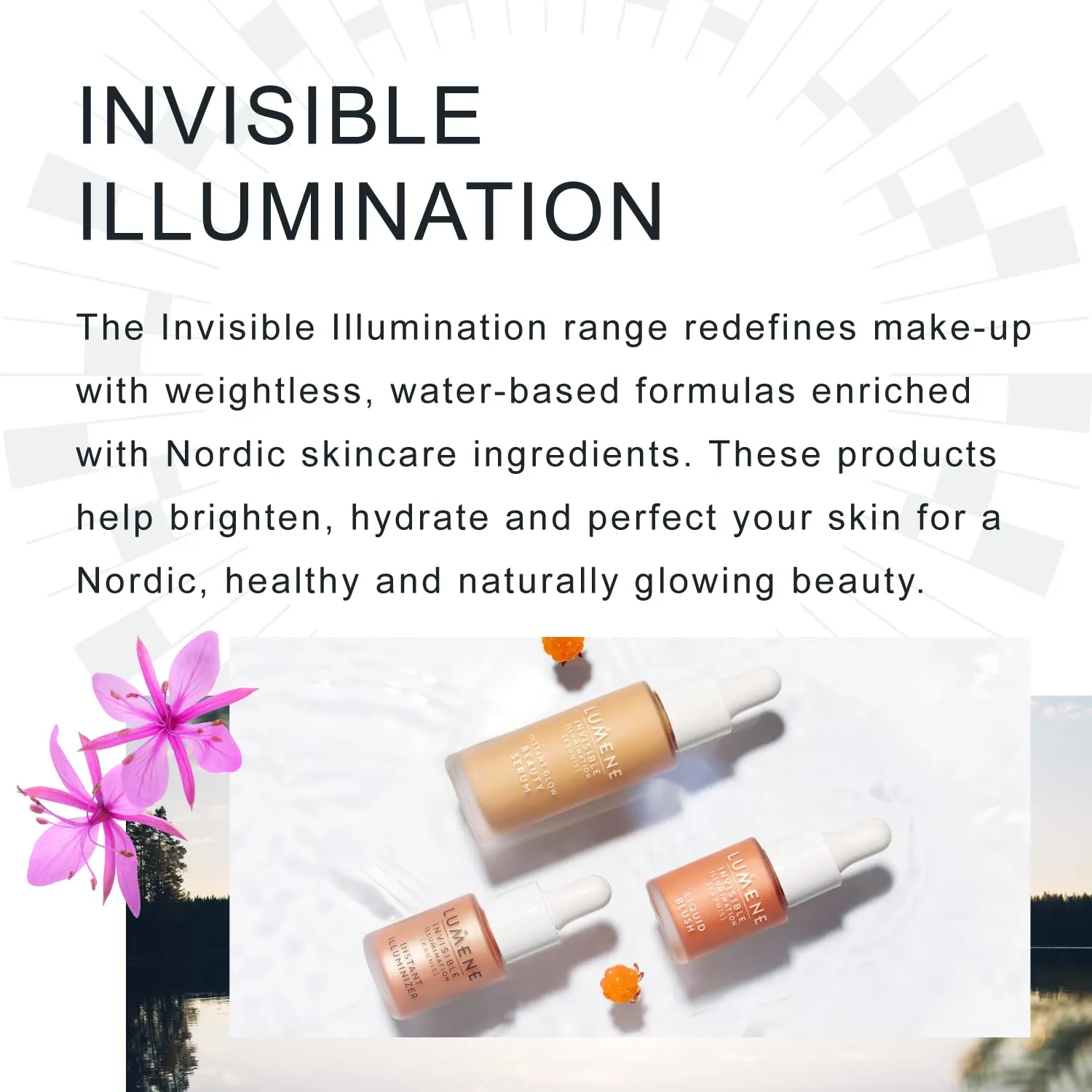 Lumene Invisible Illumination Instant Beauty Glow Serum - Sheer-Coverage Face Makeup   Brightening Serum - Infused with Nordic Algae and Vitamin E for Instant Radiance - Universal Medium (30ml)