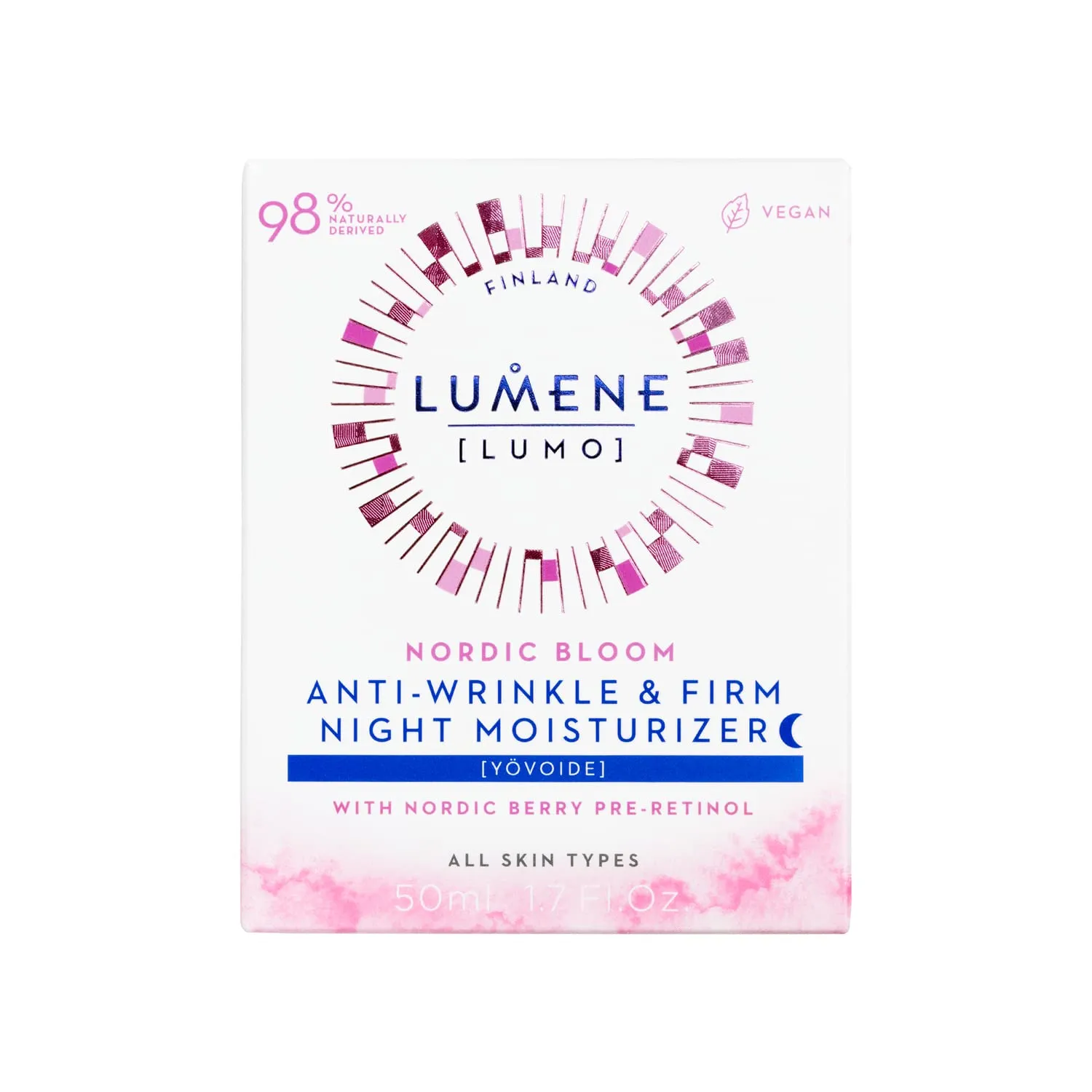 Lumene [Lumo] Nordic Bloom Anti-Wrinkle   Firming Night Cream - Hydrating Face Moisturizer for Visibly Firmer, Radiant & Smooth Skin - Formulated with Pre-Retinol Complex   Lingonberry Extract (50ml)