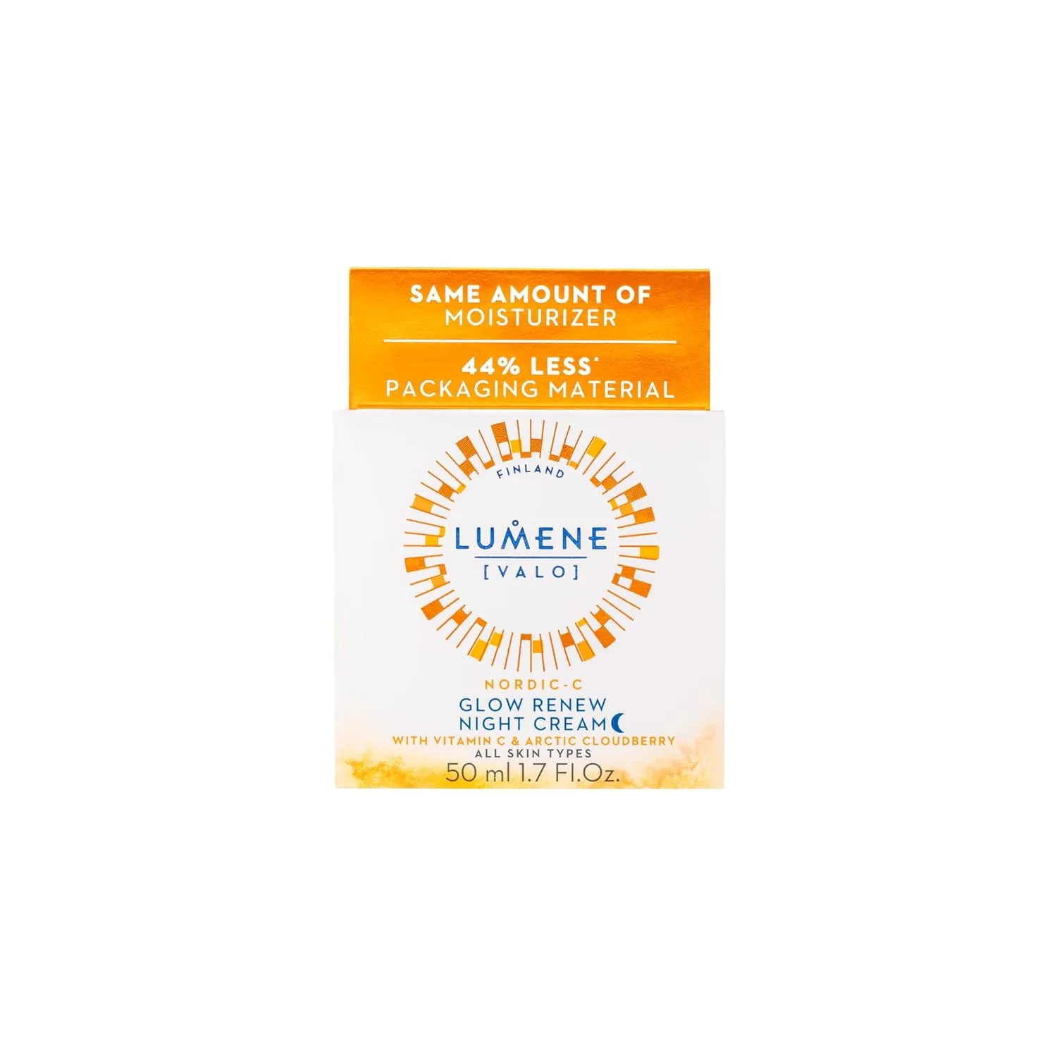 Lumene Nordic-C [Valo] Glow Renew Night Cream - Revitalizing Facial Moisturizer with Arctic Cloudberry, Hyaluronic Acid and Vitamin C - Radiance-Boosting Vegan Skin Care (1.7 oz)