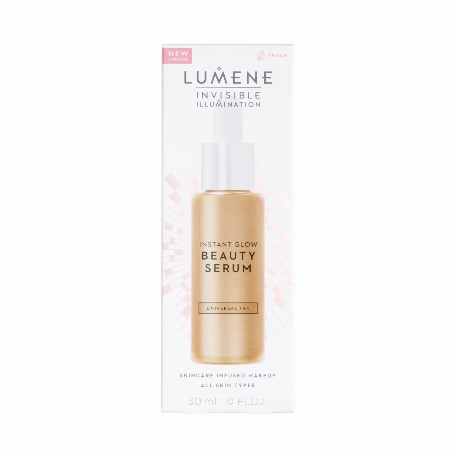 Lumene Invisible Illumination Instant Beauty Glow Serum - Sheer-Coverage Face Makeup   Brightening Serum - Infused with Nordic Algae and Vitamin E for Instant Radiance - Universal Tan (30ml)