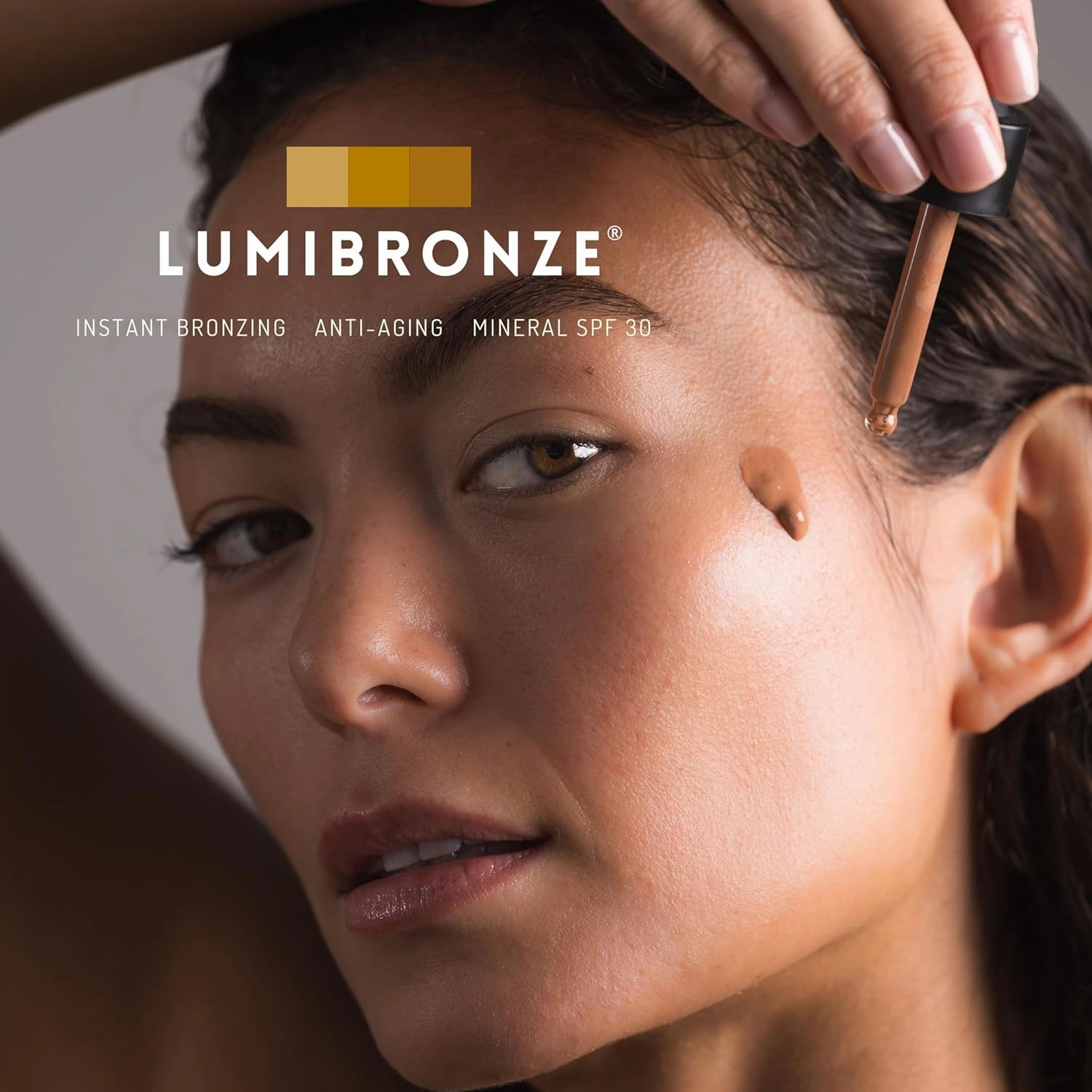 LUMIBRONZE® SPF 30 Tinted Mineral Face Serum – Anti-Aging, Buildable Bronzing Tint with Niacinamide, Hyaluronic Acid, Zinc Oxide – Lightweight, Non-Greasy, Reef-Safe – 50ml