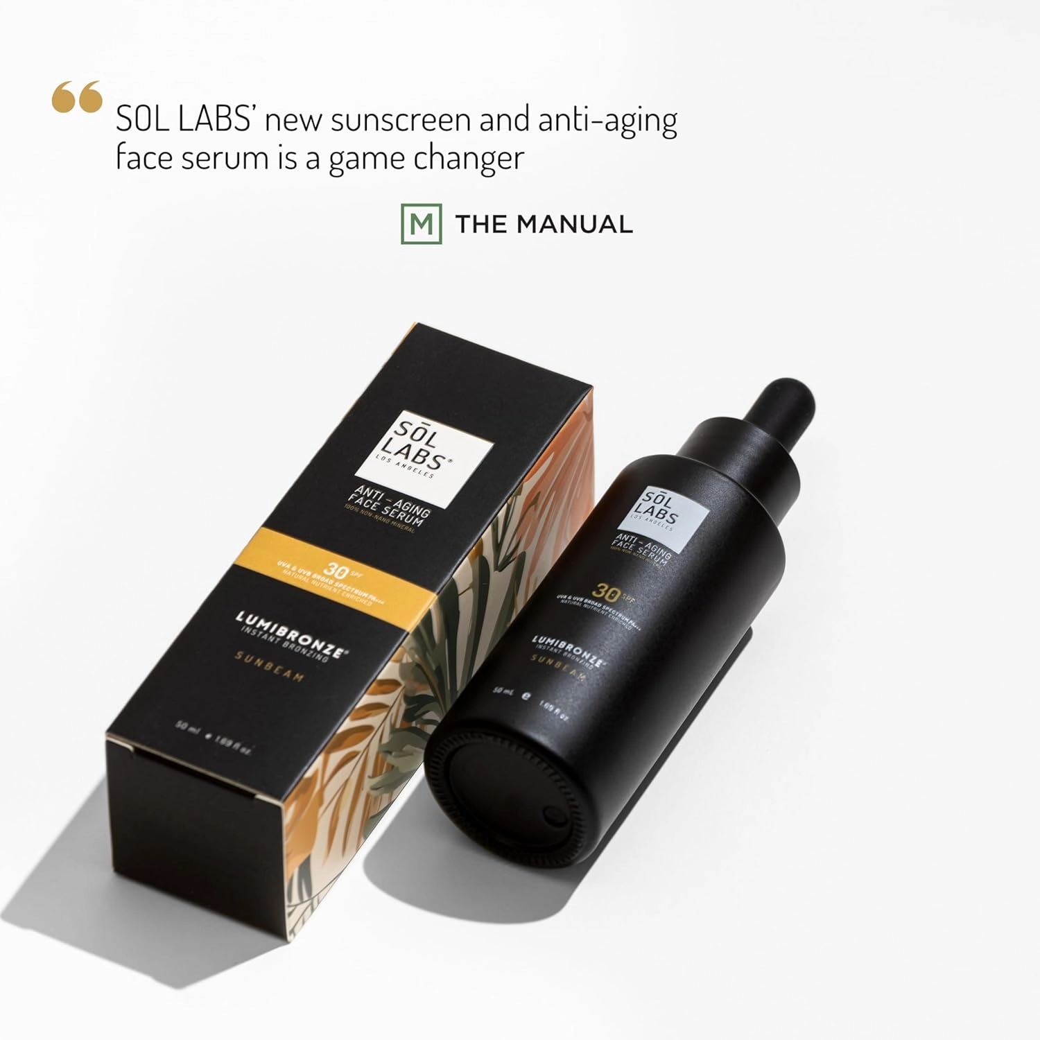LUMIBRONZE® SPF 30 Tinted Mineral Face Serum – Anti-Aging, Buildable Bronzing Tint with Niacinamide, Hyaluronic Acid, Zinc Oxide – Lightweight, Non-Greasy, Reef-Safe – 50ml