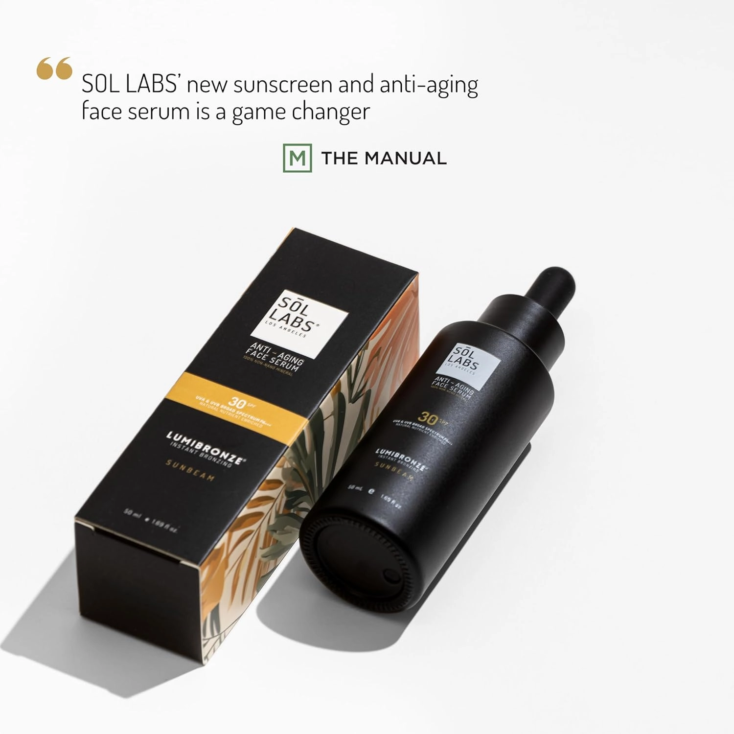 LUMIBRONZE® SPF 30 Tinted Mineral Face Serum – Anti-Aging, Buildable Bronzing Tint with Niacinamide, Hyaluronic Acid, Zinc Oxide – Lightweight, Non-Greasy, Reef-Safe – 50ml