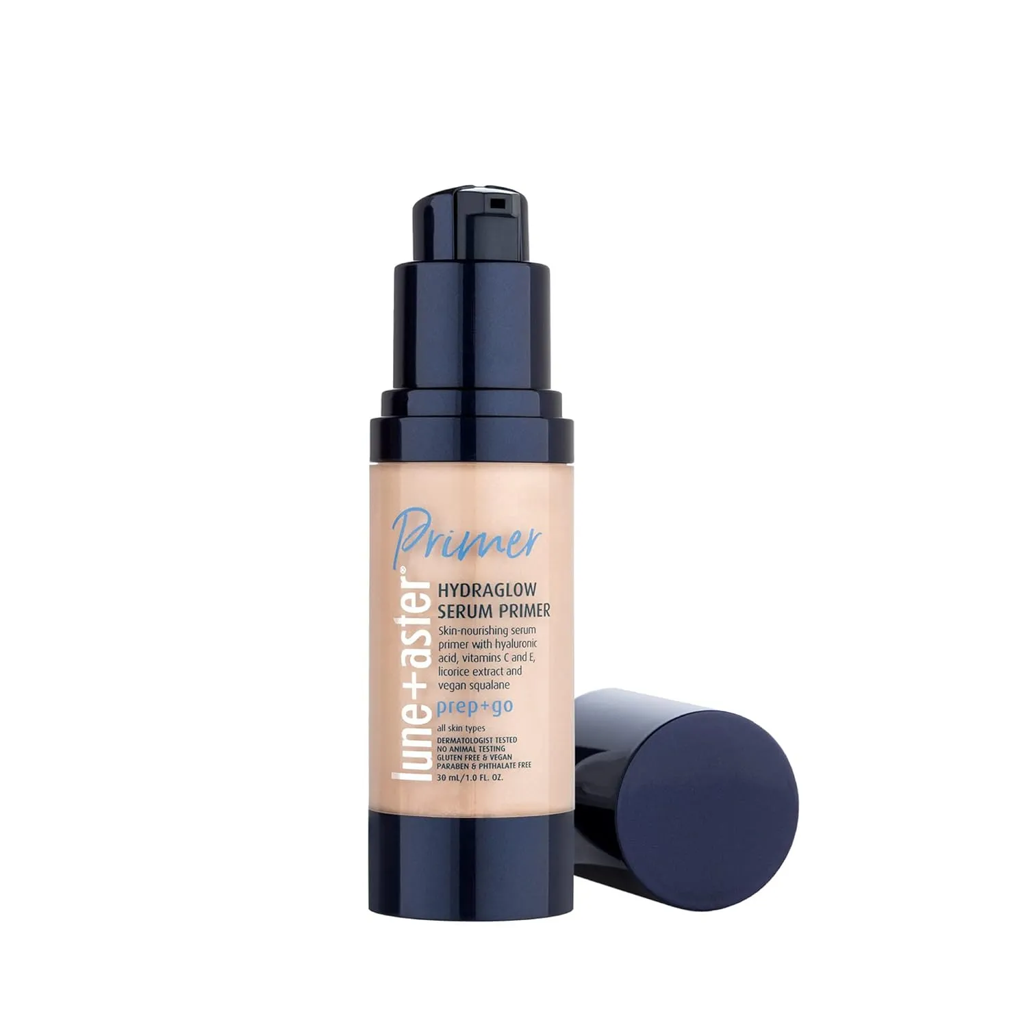 Lune Aster HydraGlow Serum Primer - Skin-nourishing serum primer with anti-aging and brightening properties that hydrates, smooths and minimizes the look of pores while extending the wear of makeup.