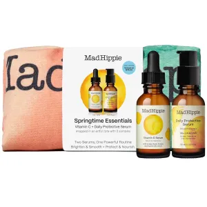 Mad Hippie Springtime Essentials Skin Care Kit – Daily Protective SPF 30  & Vitamin C Face Serum Wrapped in an Artful Tote Bag with 3 Samples