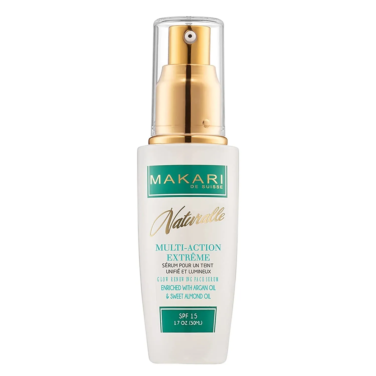 Makari Naturalle Multi-Action Extreme Skin Brightening Serum (1.7 oz) | Brightening Treatment for Dark Spots and Under Eye Circles | Moisturizer for Dry and Irritated Skin with Argan Oil and SPF 15