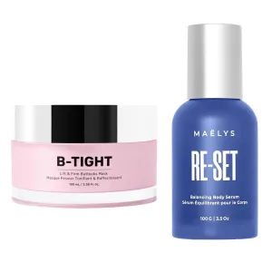 MAËLYS Cosmetics Butt Mask & Balancing Body Serum Bundle - Cellulite Reduction and Skin Firming Solution