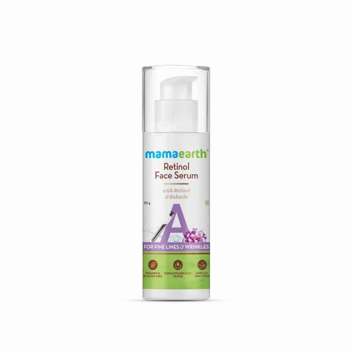 Mamaearth Retinol Face Serum with Bakuchi | Anti Aging Formula to Reduce Fine Lines & Wrinkles | Lightweight & Fast Absorbing | Suits All Skin Types | 1.01 Fl Oz/30ml