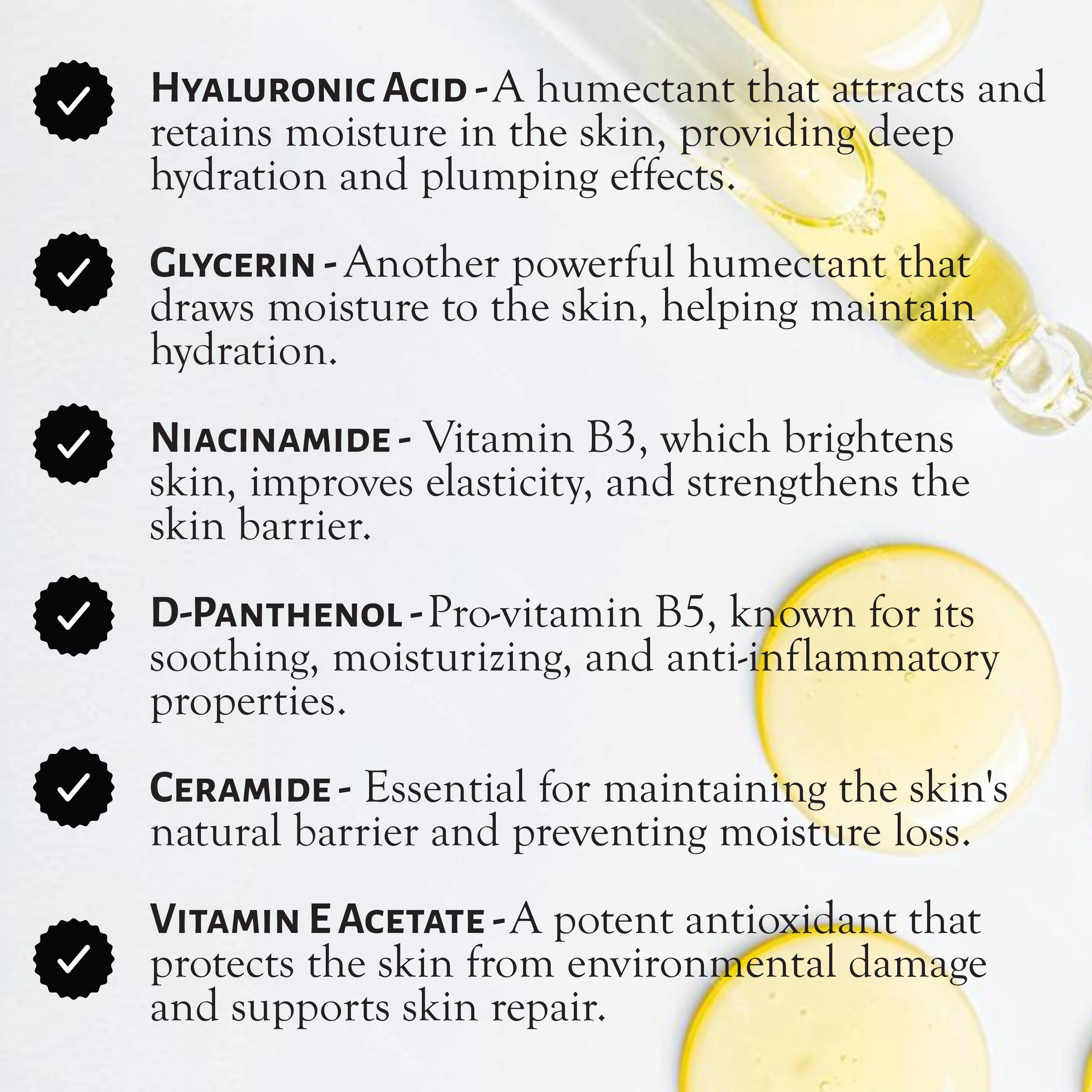 Market Fresh Beauty Hyaluronic Acid Serum - Hydrate & Plump with Ceramides, Aloe Vera, & Malachite Extract | Fragrance-Free | 2 fl oz