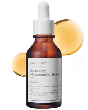 Mary&May Niacinamide   Chaenomeles Sinensis Face Serum - Korean Vitamin B3 Face Serum for Clear, Bright Skin, Sebum Control and Acne Soothing- Quick Absorption, Non-Sticky, Fragrance Free, 1.01 fl.oz.