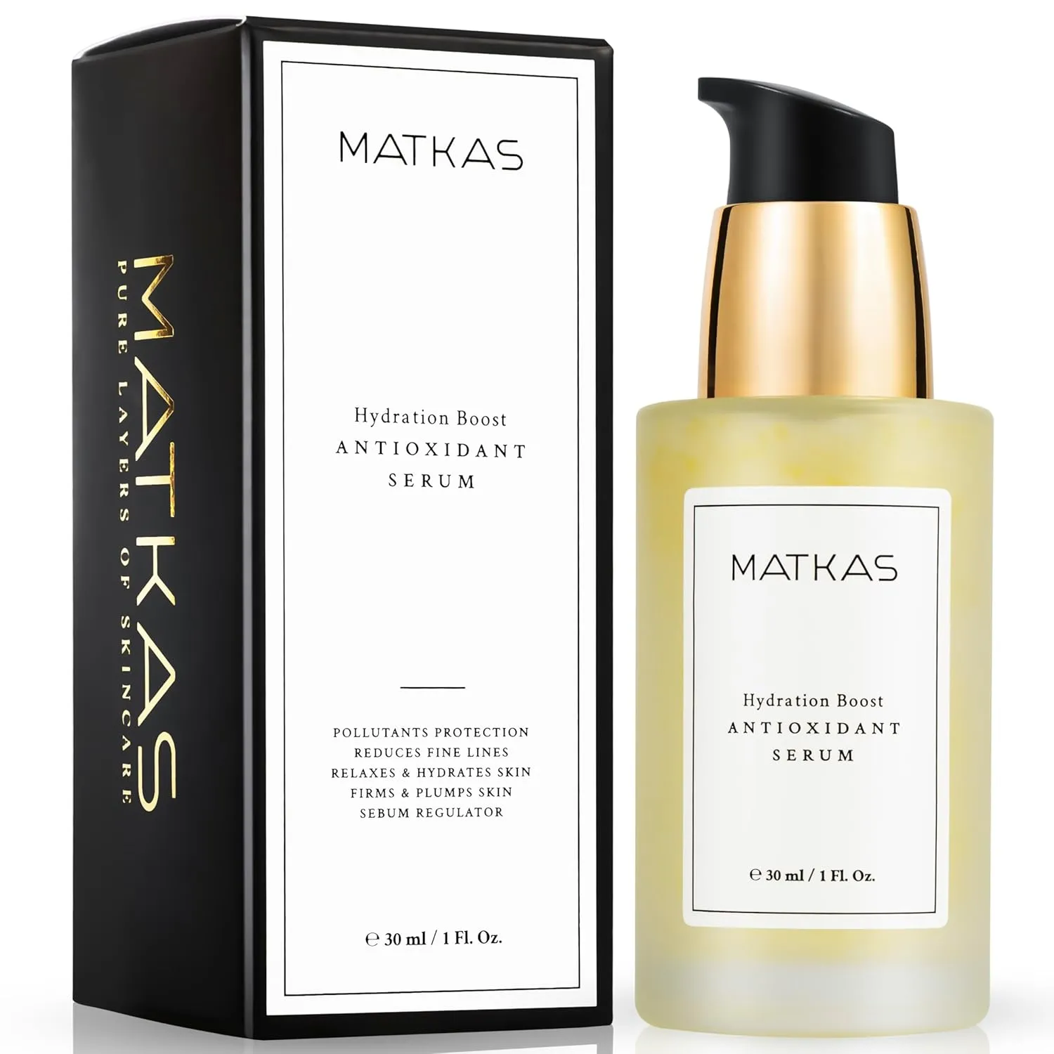 MATKAS Korean Hydration Boost Antioxidant Serum for Face - 30mL - 2% Pure Niacinamide Serum Korean Skincare, Hyaluronic Acid and Niacinamide Pore Minimizer Redness Treatment for Oily Skin, Dark Spots