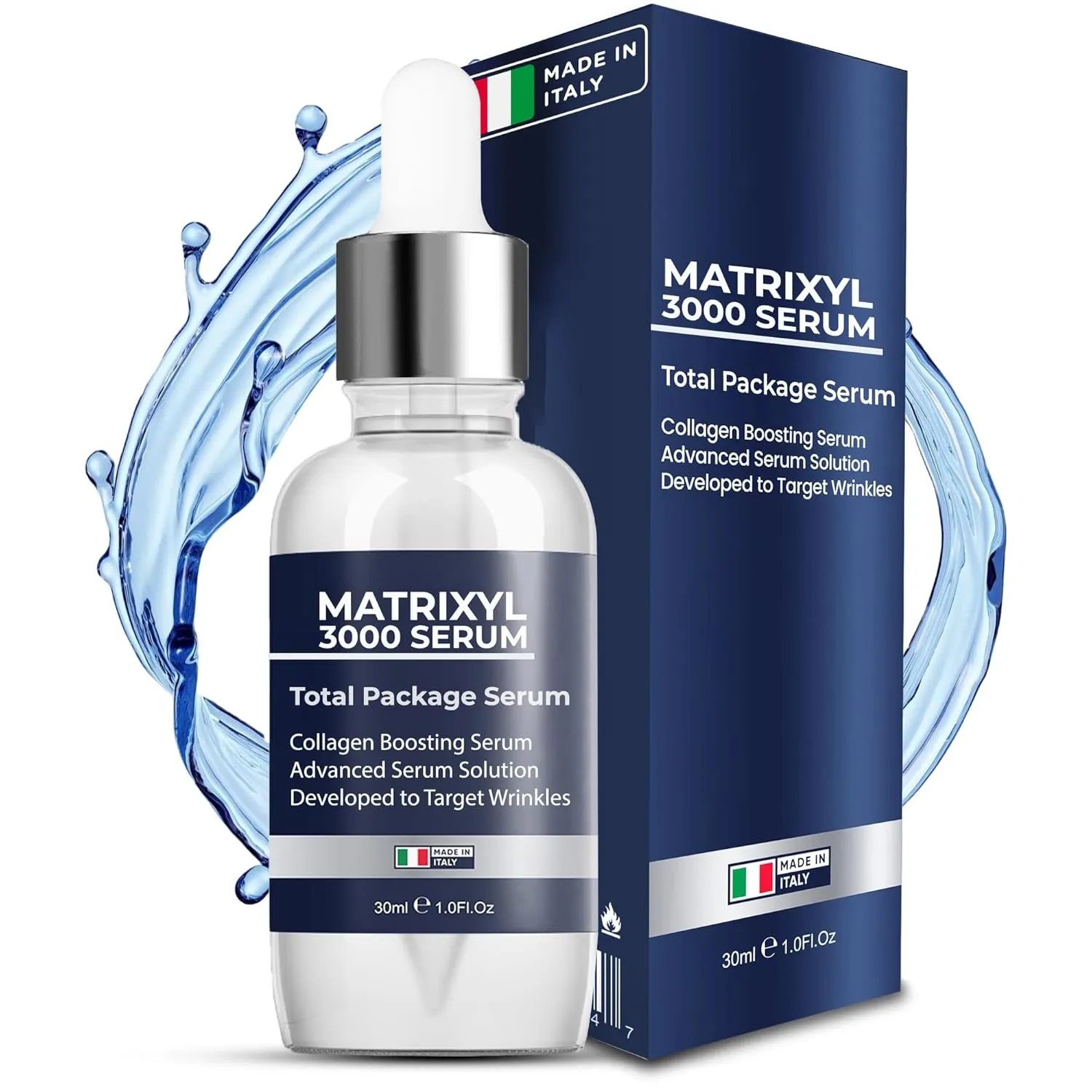 Matrixyl 3000 Total Package Serum with Hyaluronic Acid, Argireline Serum for Anti-Wrinkle, Collagen Boosting, Anti-Aging & face hydrating, Deep Wrinkle Repair & Firming for Fine - 30ml