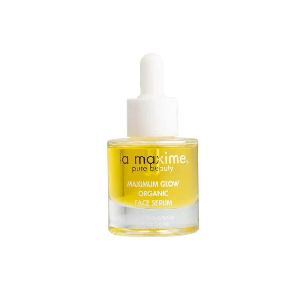 Maximum Glow Organic Face Serum – Deep Hydration, Radiant Glow & Firming Boost – Lightweight, Non-Greasy Formula for Dry & Mature Skin – 1 Fl Oz