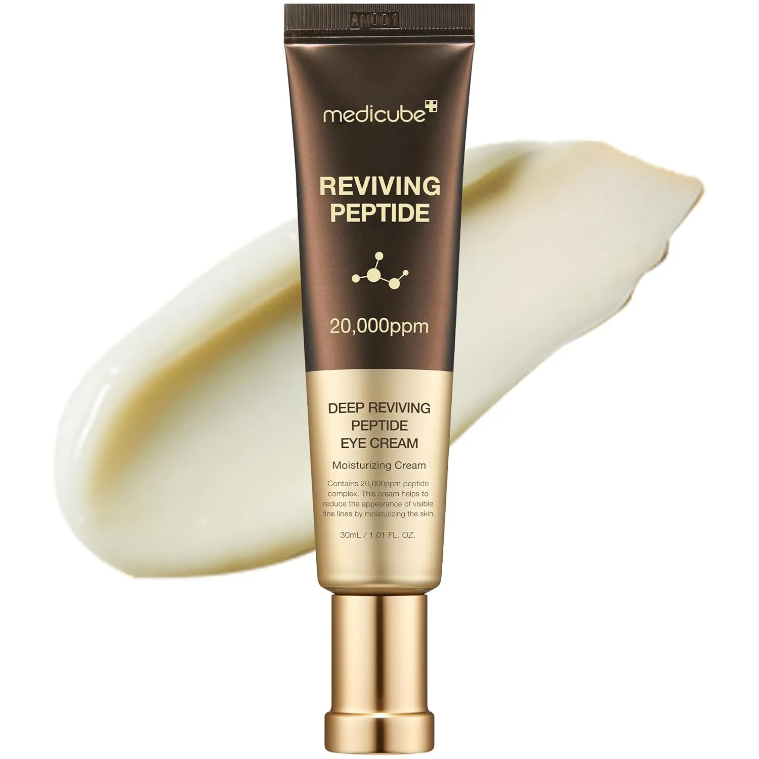 medicube Deep Reviving Peptide Eye Serum 1.01 Fl. Oz., | Eye Treatment Serum with Quadruple Peptides, Niacinamide, and Squalane | Reduces Signs of Aging and Fine Lines