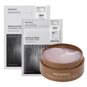 Mediheal Retinol Collagen Under Eye Patches & Collagen Spicule Pore Care System 1,000ppm Gel Mask 10 pcs - Serum   Gel Mask Set.