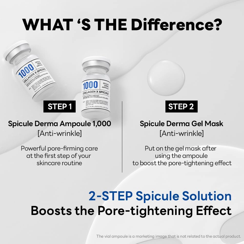 Mediheal Collagen Spicule Pore Care System 4 pcs - Serum & Gel Mask Set. 1,000 ppm Purity Spicule & Micro Collagen Included. 2-Step Pore Care System with Spicule Collagen Ampoule & Collagen Gel Mask