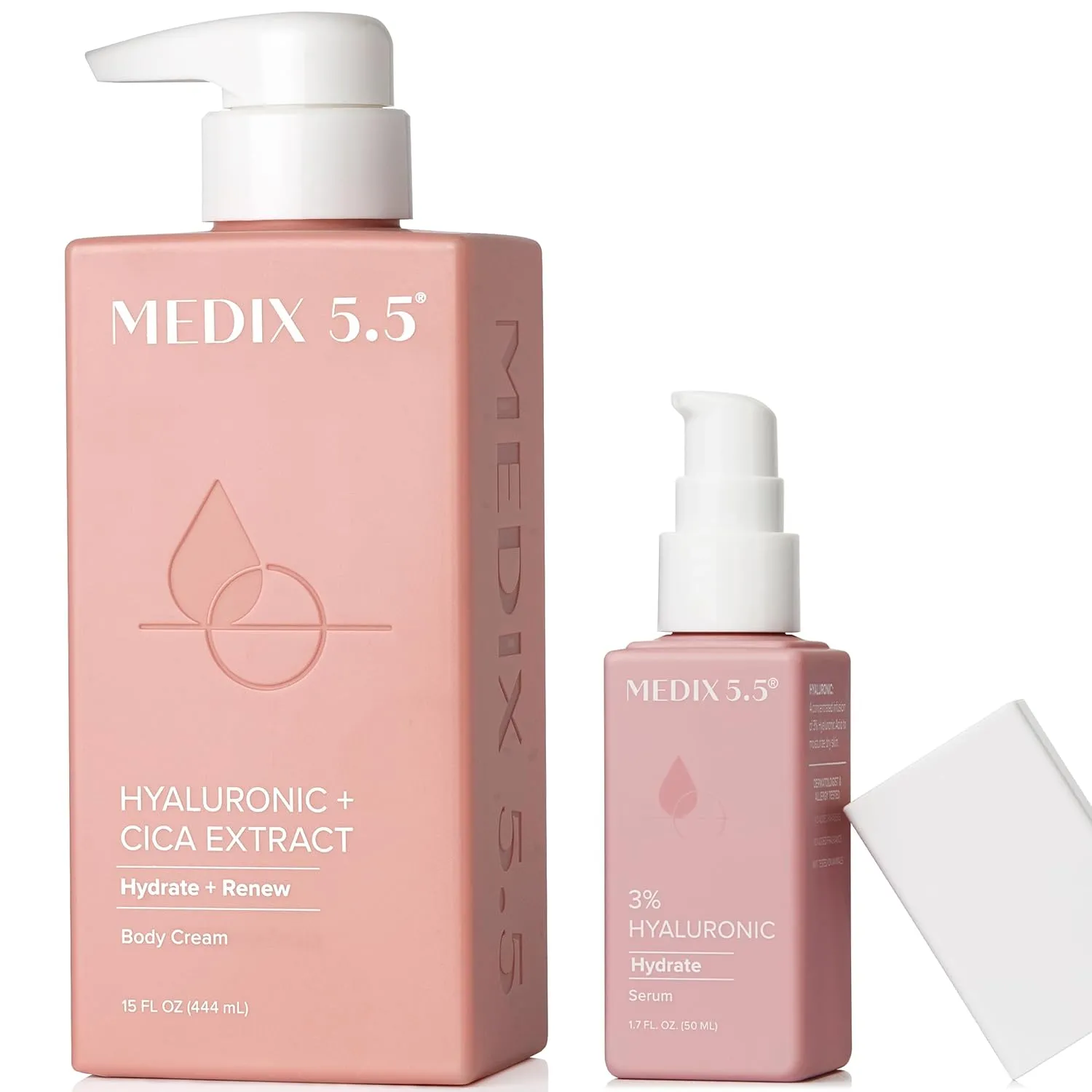Medix 5.5 Hyaluronic Acid Body Cream Moisturizer Lotion   3% Concentrated Hyaluronic Acid Body Serum & Body Booster | 2PC Hydrating Skin Care Set