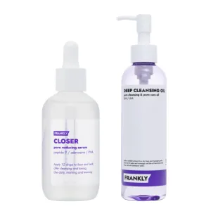 [Mega Jumbo] Closer Serum & Pore Cleansing Oil Set | BHA & LHA Purifying Cleanser   9 Peptide Pore Minimizing Serum | Hydrating & Anti-Aging, Vegan, 6.8 fl.oz & 3.38 fl.oz