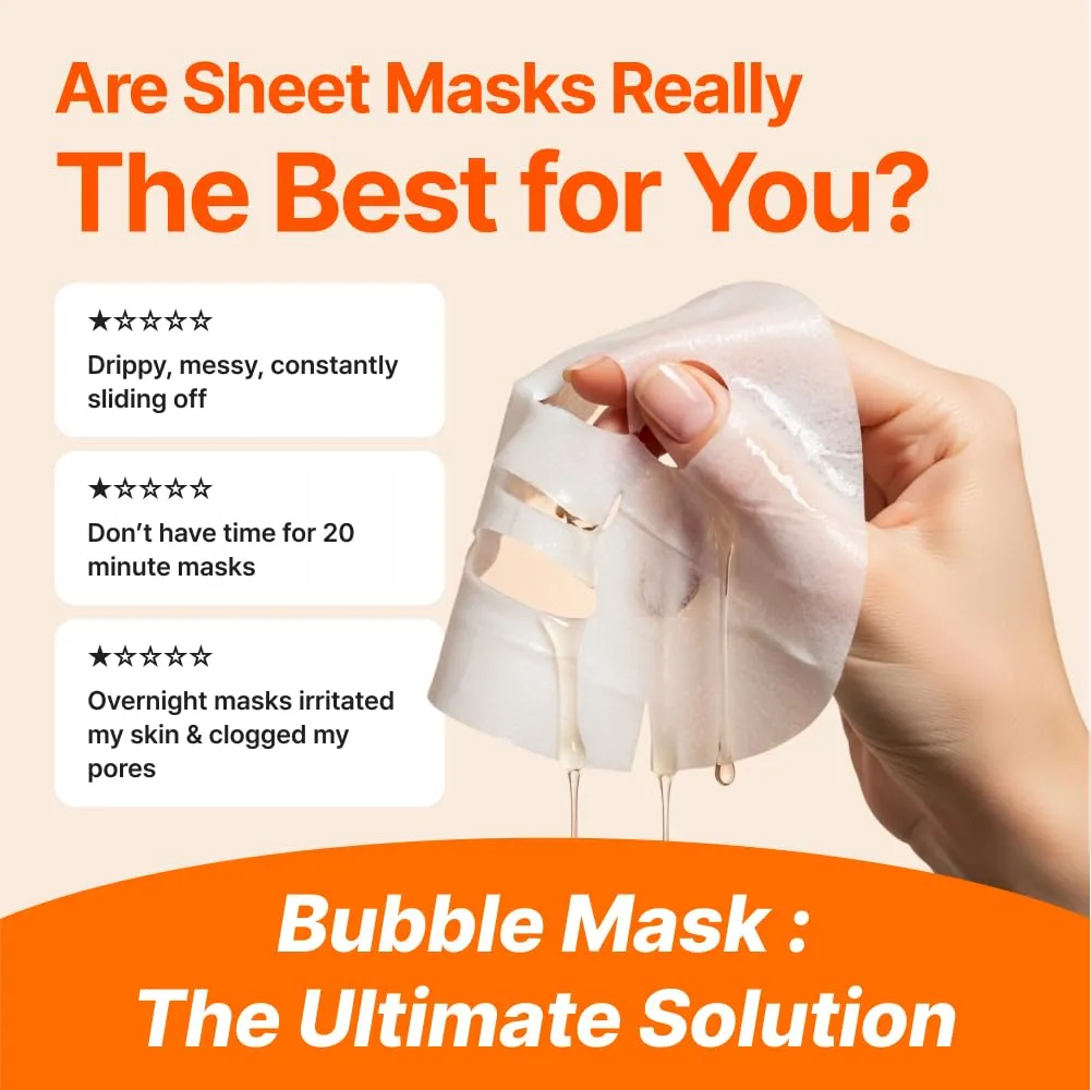 MENOKIN 30 Seconds Quick Bubble Mask [LIFT] - [Collagen] & Niacinamide in Micro-bubbles for Anti Aging, Boost Elasticity, Fine Lines, Korean Glass Skin Care Essential, 70 Uses, 3.21 fl.oz