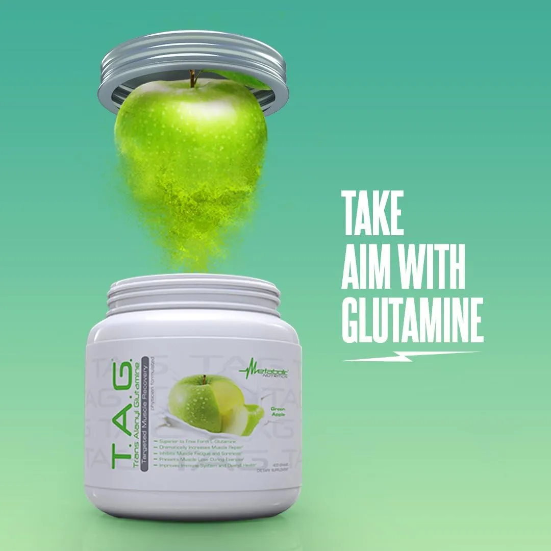Metabolic Nutrition, TAG, Trans Alanyl Glutamine, 100% L-Glutamine Peptide Powder, Pre Intra Post Workout Supplement, 400 Grams (40 Servings) (Unflavored)