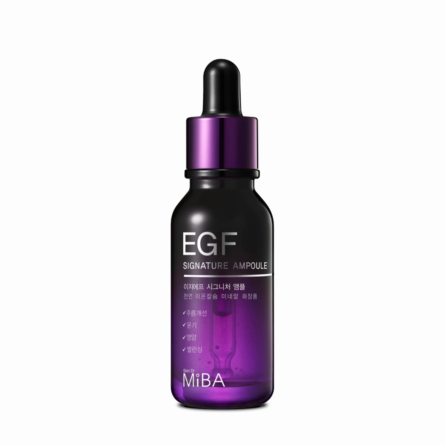 MIBA EGF Signature Ampoule 20ml / 0.68 fl.oz Skin apex that wakes up with one drop, EGF peptides, Night Serum, Watery, Light Texture