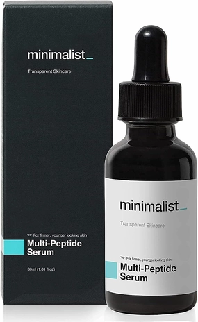 Minimalist Multi Peptide Night Face Serum for Ageless Younger Skin, 30 ml Collagen Boosting, Hydrating & Overnight Repair Serum