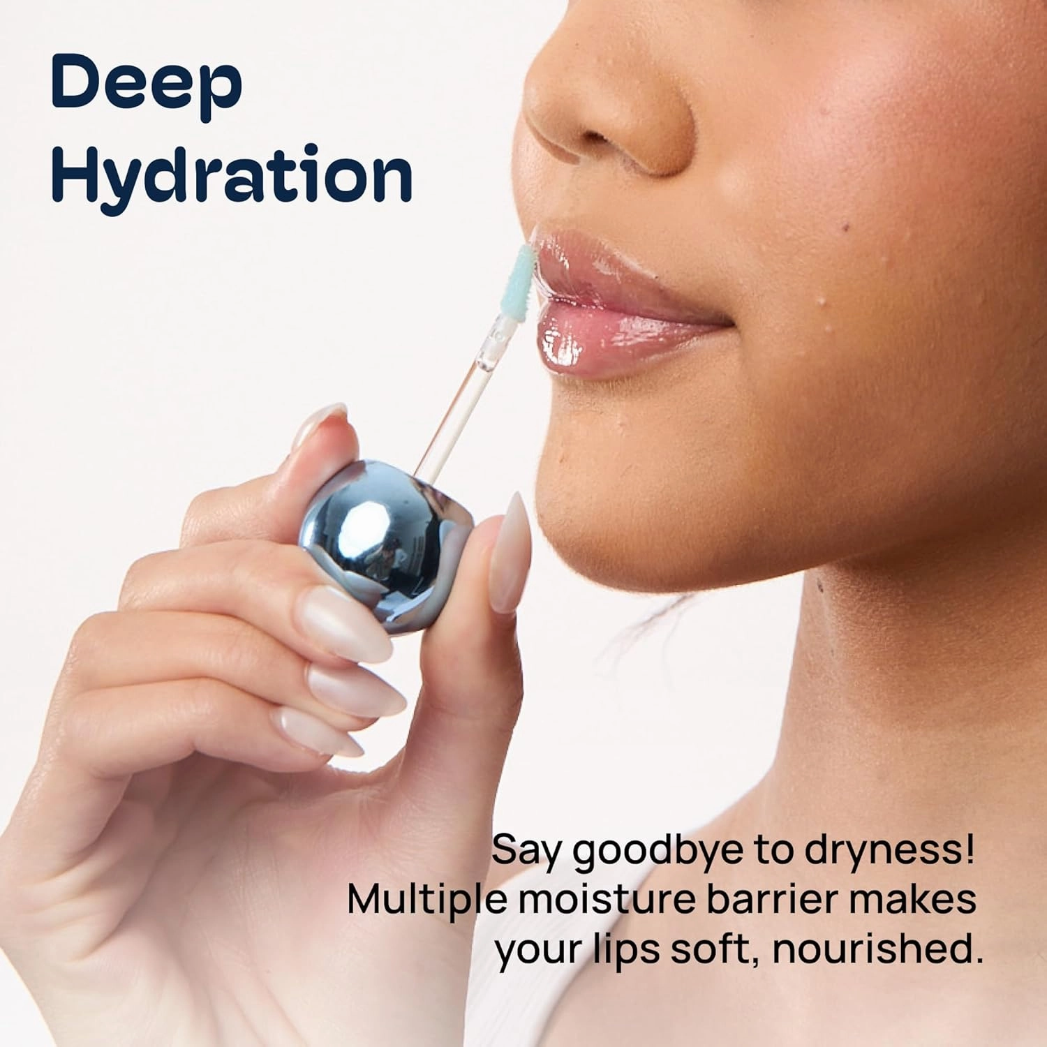 MIXIK Glossy Lip Serum, Ultra-Hydrating Lip Oil with Blue Agave, Olive & Avocado Oils for Soft and Smooth Lips, Long Lasting Moisture without the Sticky Feel (Clear Oasis)