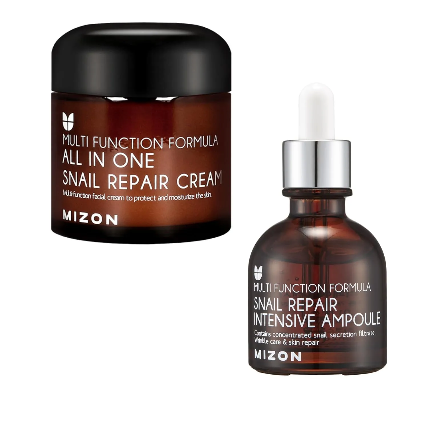 MIZON Snail Line Bundle All In One Snail Face Mositurizer   Snail Ampoule for Wrinlle Care and Deep Hydration