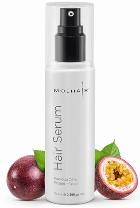 MOEHAIR Anti Frizz Hair Serum | Infused with Maracuja Oil and Protein | Hair Serum for Frizzy Hair | Paraben and Sulfate-Free Hair Smoothing Serum | For Strong and Silky Hair (3.38 Fl. Oz)