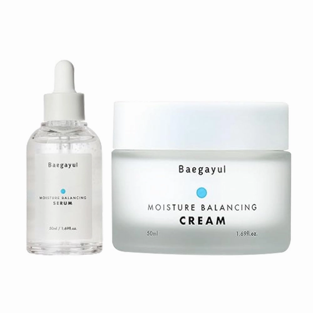 Moisture Balancing Serum, Hydrating & Soothing Korean Serum with Multi-Molecular Hyaluronic Acid & Moisture Balancing Cream, Lightweight Moisturizer for Oily & Combination Skin