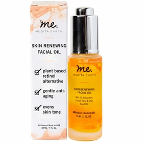 Mudita Earth 1% Bakuchiol Face Serum: Night Facial Oil with Bakuchiol Serum, Clean Skin Care made with Chia Seed Oil, & Prickly Pear Retinol (1 ounce)