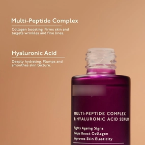 Multi Peptide Face Serum with Hyaluronic Acid | Collagen Boosting, Hydrating Overnight Repair Serum | 5% Tripeptide Complex | For Women & Men | | Oily, Dry & Sensitive Skin | 30 ml