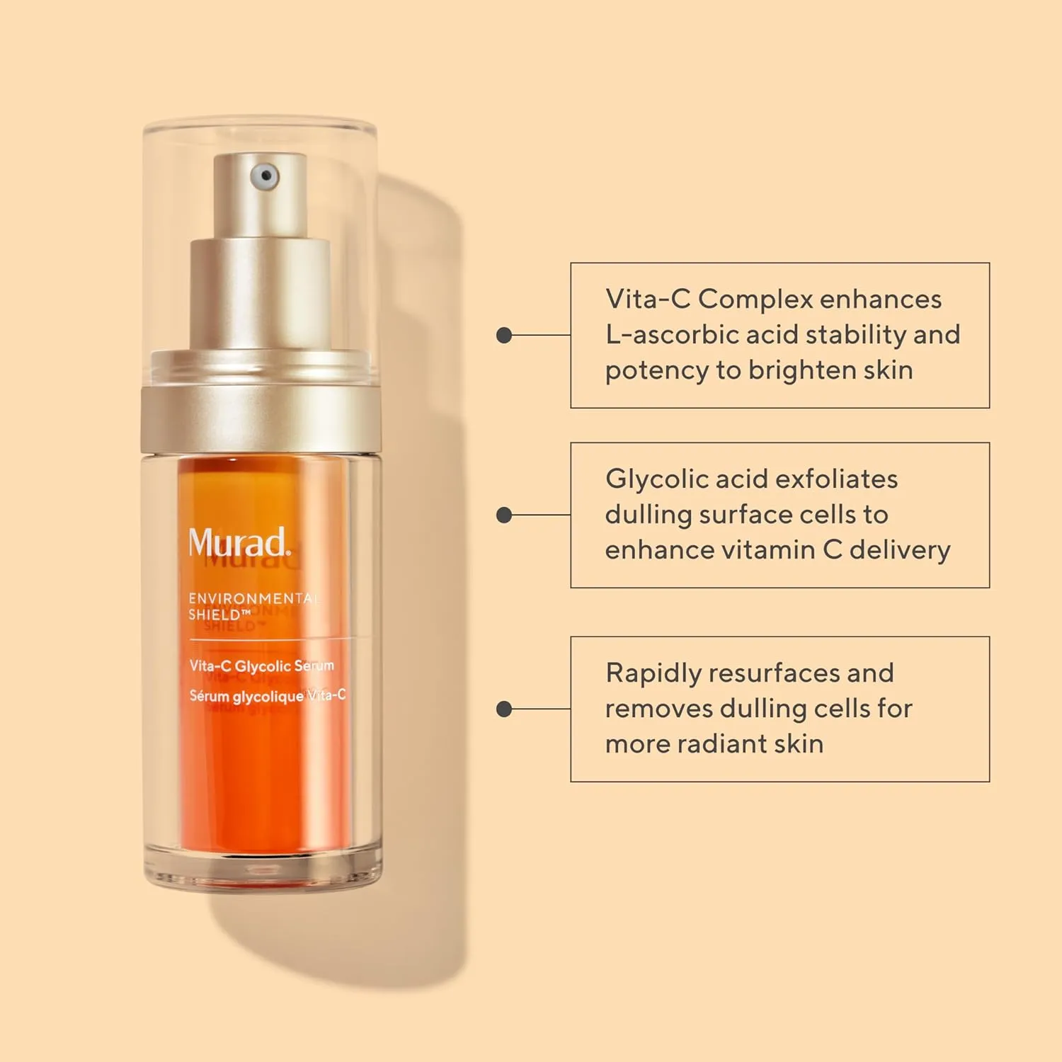 Murad Vita-C Glycolic Serum - Environmental Shield Skin Brightening Vitamin C Face Serum - Treatment Backed by Science