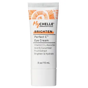 MyCHELLE Dermaceuticals Perfect C Eye Cream - Eye Cream for Dark Circles and Puffiness with Vitamin C & Plant Stem Cells to Reduce Visible Signs of Aging, Fine Lines and Wrinkles, 0.51 Fl Oz (Pack of 1)