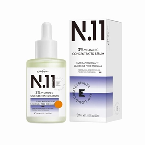 N.11 Vitamin C Serum 3% – Brightening & Hydrating Face Serum for Dull Skin, Dark Spots & Uneven Tone – 30ml / 1 fl oz – Made in Korea