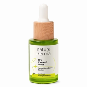 N'atur'e-Derm'a, 20% Vitamin C, Vitamin E & Ferulic Acid Serum with Natural Biome-Boost| Reduces Dark Spots, Fine Lines, Wrinkles & Signs of Aging| Radiant, Glowing & Strengthened Skin | 30ml