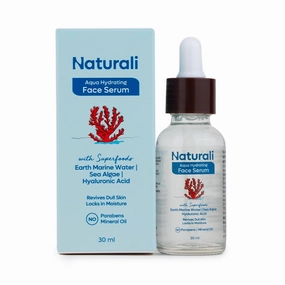 Na.turali Aqua Hydrating Face Serum With Earth Marine Water, Sea Algae & Hyaluronic Acid | Locks In Moisture | Revives Dull Skin | Paraben & Mineral Oil Free | 30ml