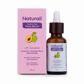 Na.turali Radiant Glow Face Serum With Kakadu Plum, Vitamin C & Niacinamide | Illuminates Skin | Offers Youthful Glow | Paraben & Mineral Oil Free | 30ml