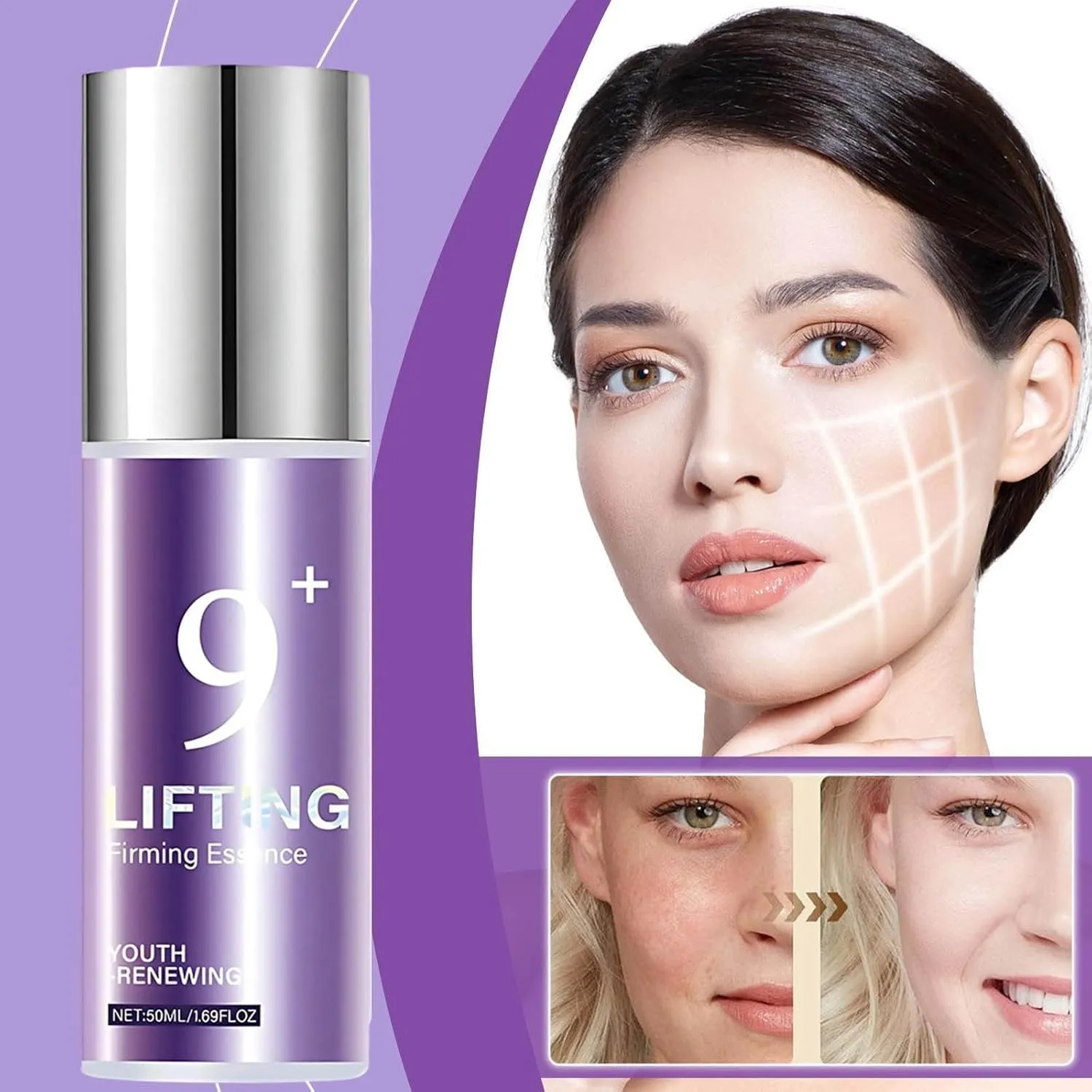 NAD  BIO Lifting-sil Essence | Anti-Wrinkle Firming Serum with Peptides, Lifting & Elasticity Booster for Aging Skin, Reduce Fine Lines, Hydrating Essence for Dull Skin (50ml, 2pc)